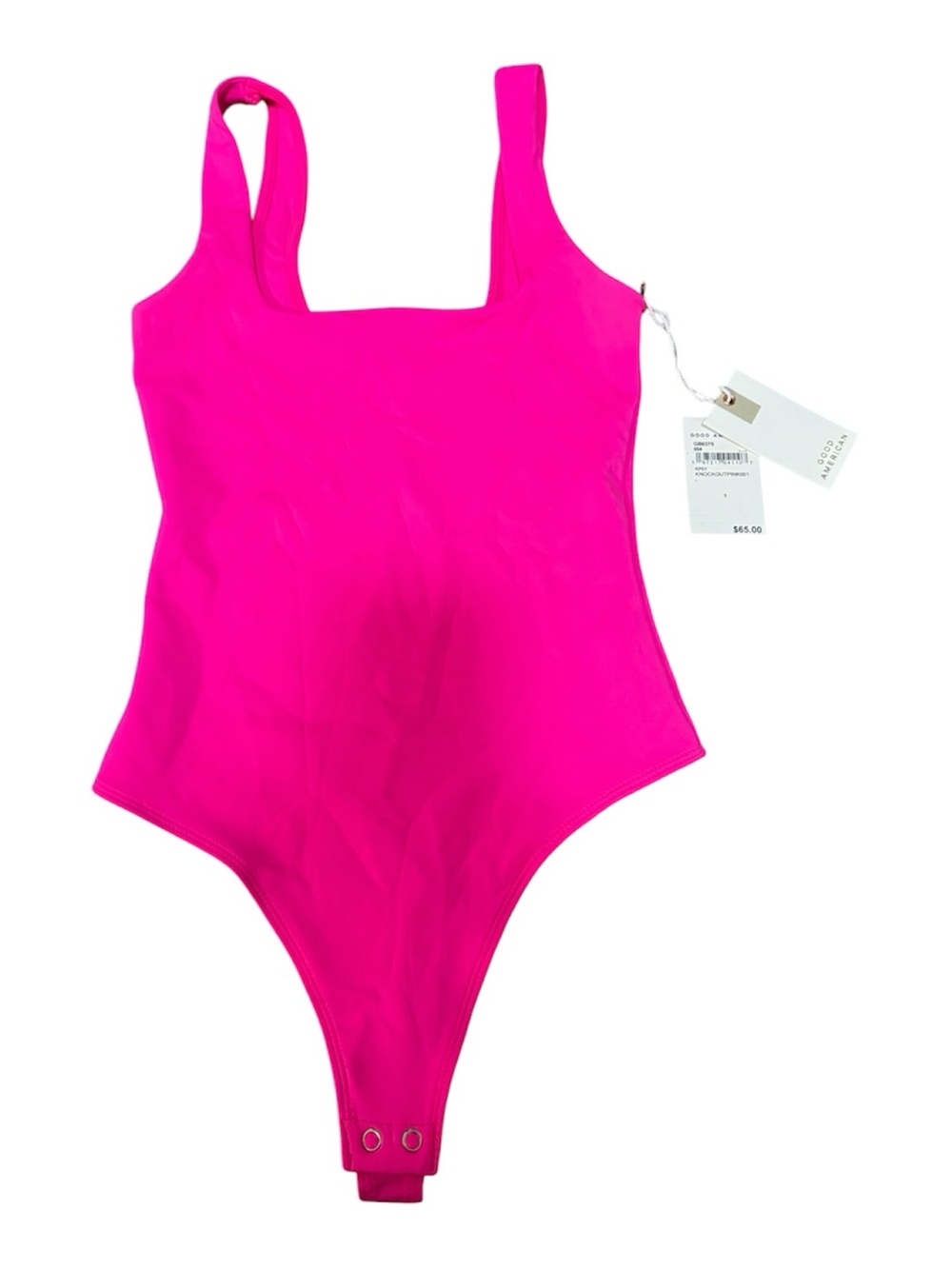 Good American Scuba Modern Tank Bodysuit in Knockout Pink Size Small NWT